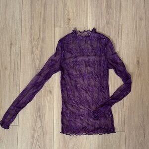 Sheer Purple Long Sleeve Top